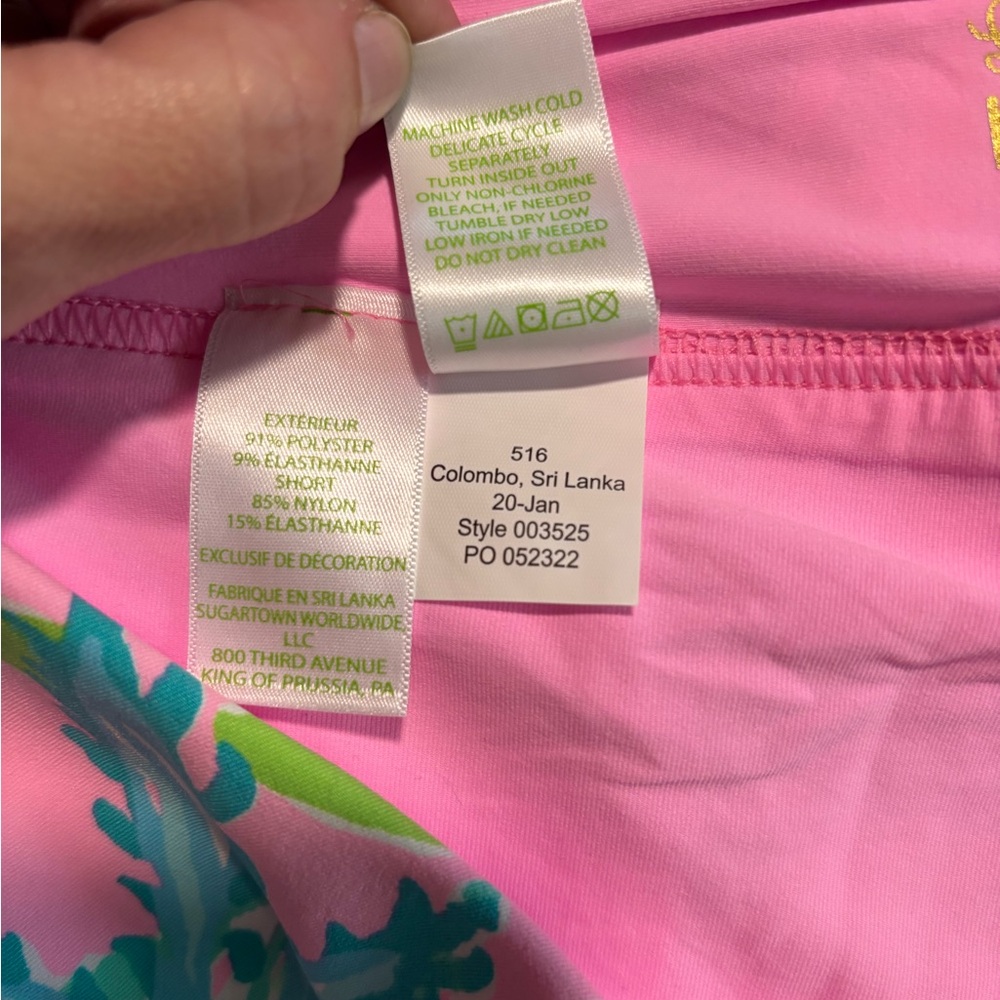 Lilly Pulitzer Pink and Green Tropical Skort - Picture 4 of 6